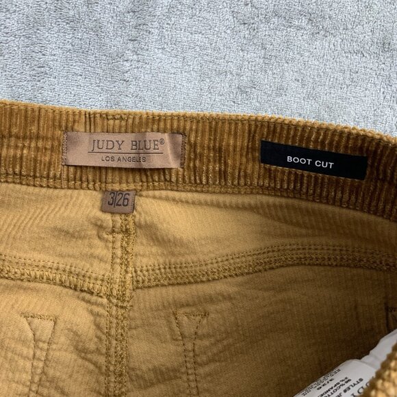 Judy Blue Corduroy Pants Women 26x31” Brown Bootcut Stretch Retro Y2K Soft Boho - Picture 10 of 15